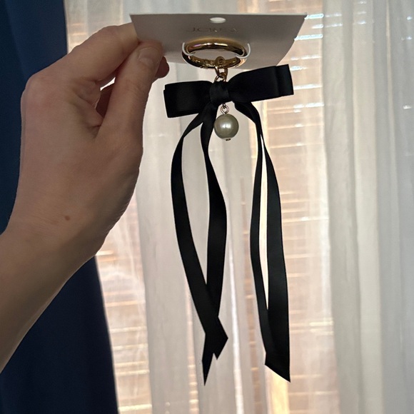 J. Crew Jewelry - J. Crew Bag charm with pearl and black bow